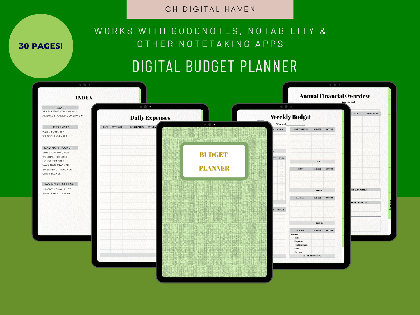 Digital Hyperlinked Budget Planner