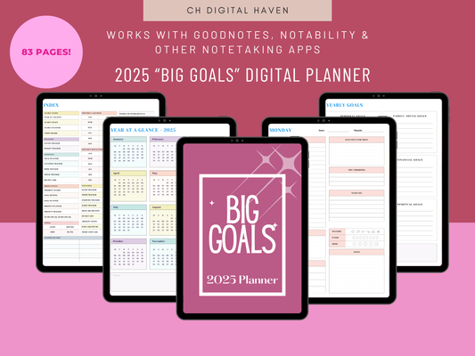 2025 "Big Goals" Hyperlinked Ultimate Digital Planner