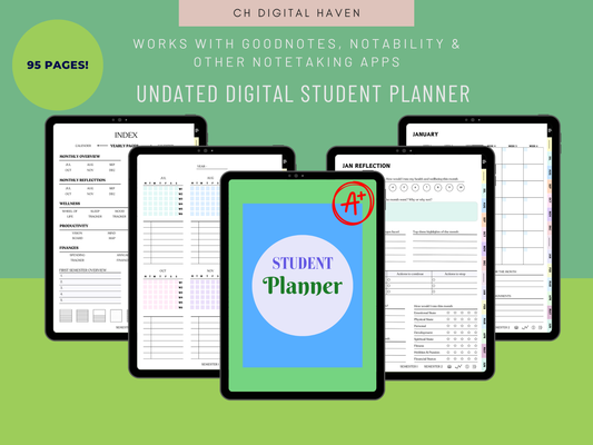 Undated Hyperlinked Digital Student Planner